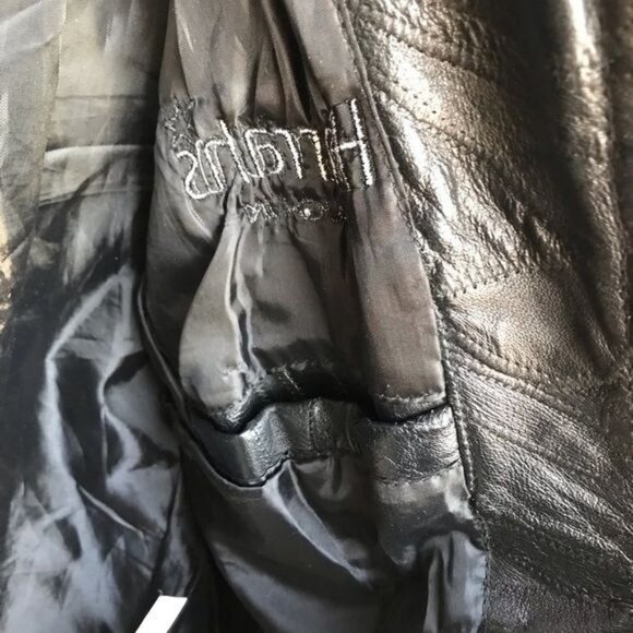 Vintage Harrah’s Casino Laughlin NV Leather Jacket Embroidered Bomber Biker Jack - Picture 6 of 8